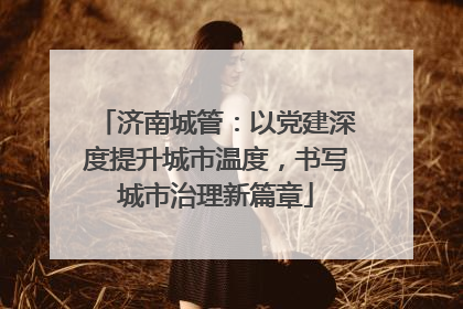 济南城管：以党建深度提升城市温度，书写城市治理新篇章